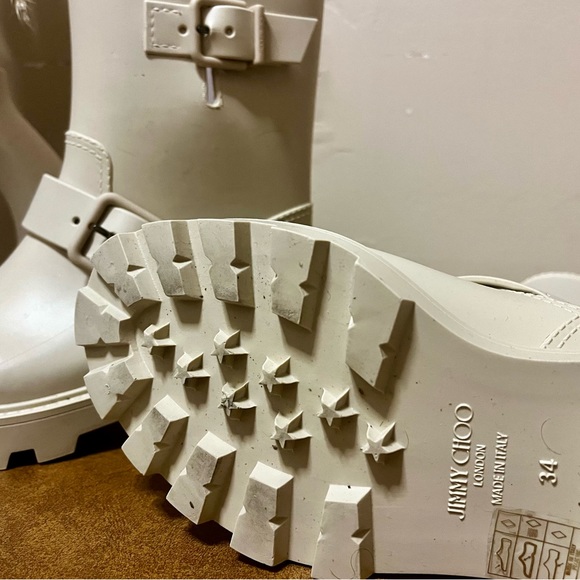 Jimmy Choo NWB Rain Boots Size 34 In Solid Camel / Light Brown Yael - Picture 3 of 4